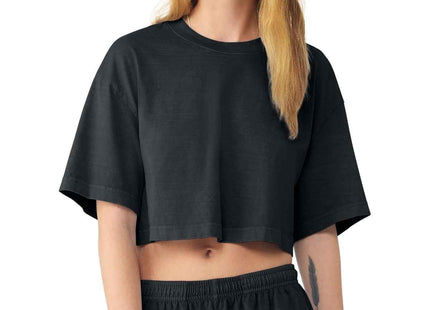BELLA+CANVAS Women's Heavyweight GarmentDyed Cropped Tee BC6882GD Washed Black