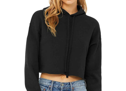 BELLA+CANVAS Women's Sponge Fleece Cropped Fleece Hoodie BC7502 Black