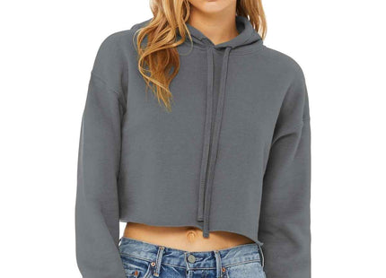 BELLA+CANVAS Women's Sponge Fleece Cropped Fleece Hoodie BC7502 Storm