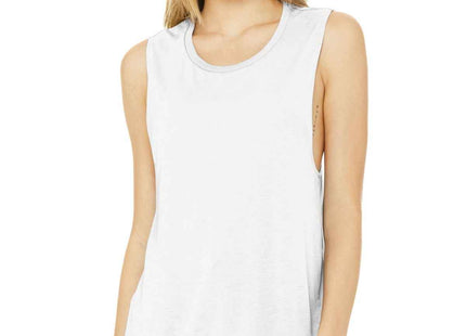 BELLA+CANVAS Women's Flowy Scoop Muscle Tank BC8803 White