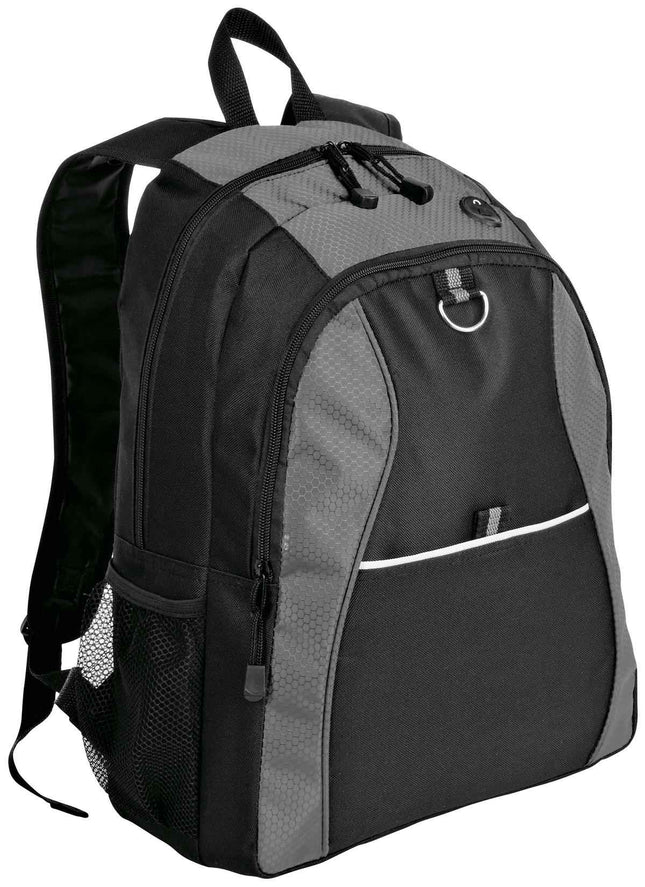 Port Authority Contrast Honeycomb Backpack BG1020 Grey Black OSFA