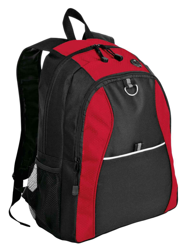 Port Authority Contrast Honeycomb Backpack BG1020 Red Black OSFA