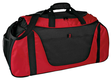 Port Authority Medium TwoTone Duffel BG1050 Red Black OSFA