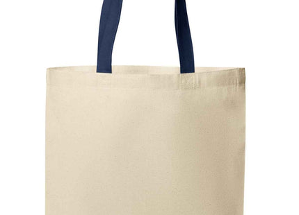 Port Authority Core Cotton Tote BG1500 Natural River Blue Navy OSFA