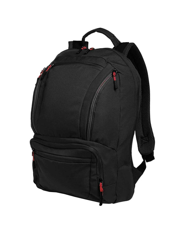 Port Authority Cyber Backpack BG200 Black Red OSFA
