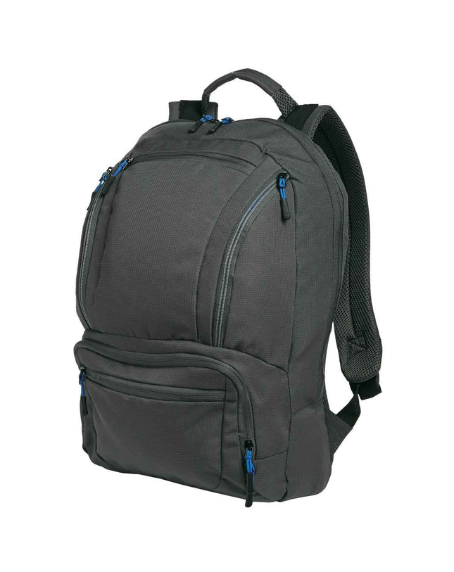 Port Authority Cyber Backpack BG200 Dark Charcoal Royal OSFA