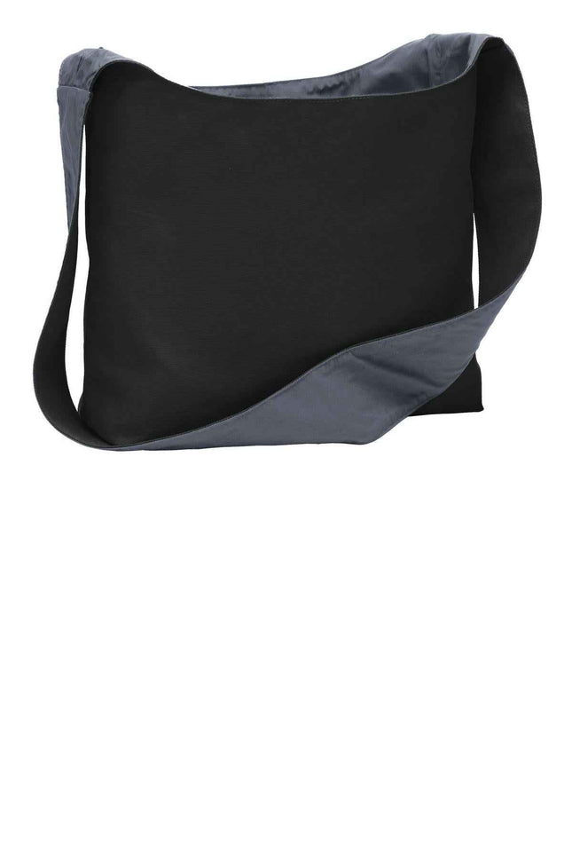 Port Authority Cotton Canvas Sling Bag BG405 Black Charcoal OSFA