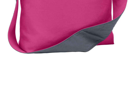 Port Authority Cotton Canvas Sling Bag BG405 Tropical Pink Charcoal OSFA