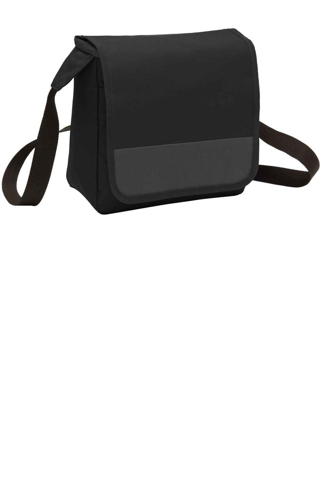 Port Authority Lunch Cooler Messenger BG753 Black Dark Charcoal OSFA