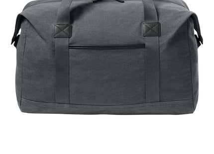 Port Authority Washed Canvas Duffel BG8030 Grey Steel OSFA