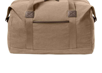 Port Authority Washed Canvas Duffel BG8030 Woodland Brown OSFA