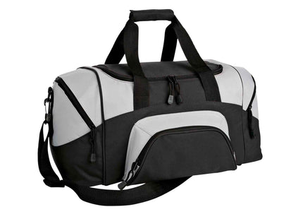 Port Authority Small Colorblock Sport Duffel BG990S Black Grey OSFA
