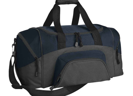 Port Authority Small Colorblock Sport Duffel BG990S Navy Dark Charcoal OSFA