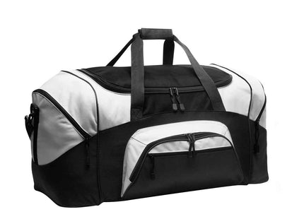 Port Authority Standard Colorblock Sport Duffel BG99 Black Grey OSFA