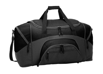 Port Authority Standard Colorblock Sport Duffel BG99 Heather Grey Black OSFA