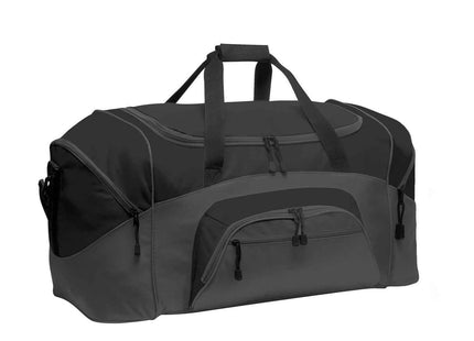 Port Authority Standard Colorblock Sport Duffel BG99 Black Dark Charcoal OSFA