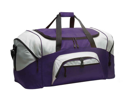 Port Authority Standard Colorblock Sport Duffel BG99 Purple Grey OSFA