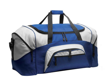 Port Authority Standard Colorblock Sport Duffel BG99 True Royal Grey OSFA