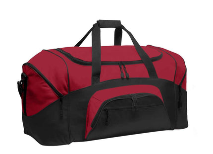 Port Authority Standard Colorblock Sport Duffel BG99 True Red Black OSFA