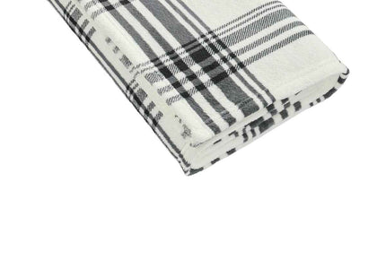 Port Authority Ultra Plush Blanket BP31 Black White Plaid OSFA