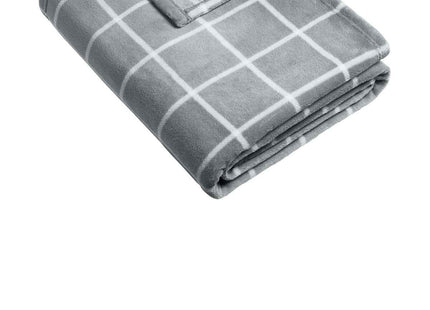 Port Authority Ultra Plush Blanket BP31 Gusty Grey Marshmallow Check OSFA