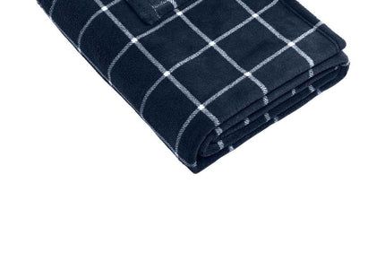 Port Authority Ultra Plush Blanket BP31 River Blue Navy Marshmallow Check OSFA