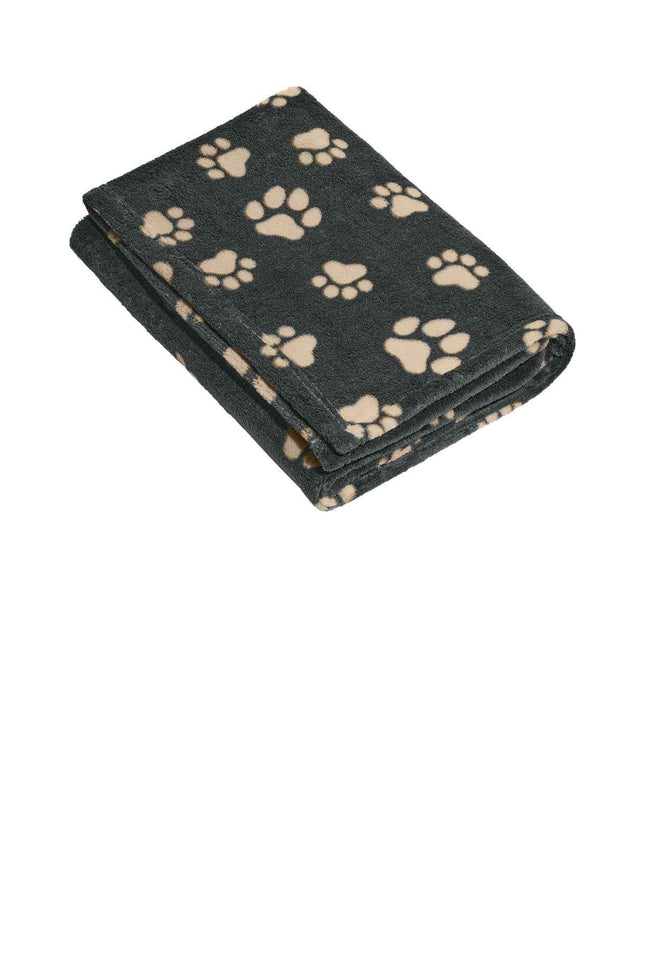 Port Authority Small Ultra Plush Blanket BP33 Graphite Biscuit Paws OSFA