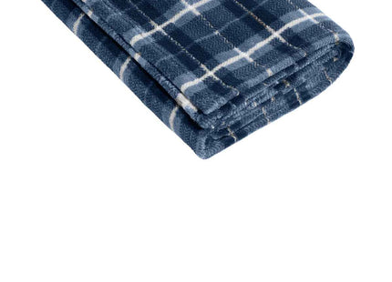 Port Authority Small Ultra Plush Blanket BP33 True Navy Dusk Herringbone Plaid OSFA