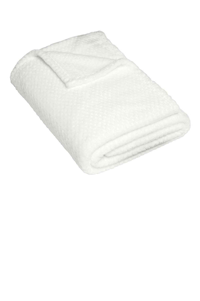 Port Authority Plush Texture Blanket BP35 Marshmallow OSFA