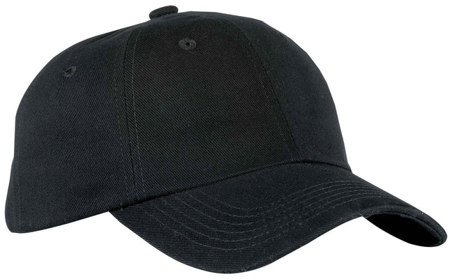 Port Authority Unstructured Brushed Twill Cap BTU Black OSFA