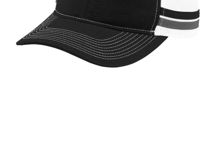 Port Authority TwoStripe Snapback Trucker Cap C113 Black Grey Steel White OSFA