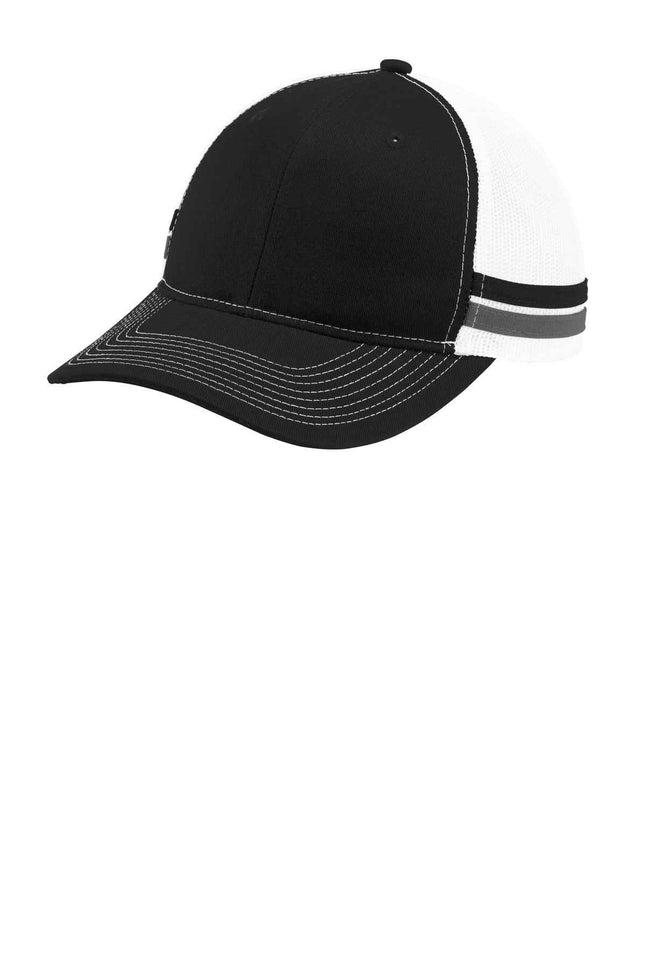 Port Authority TwoStripe Snapback Trucker Cap C113 Black Grey Steel White OSFA