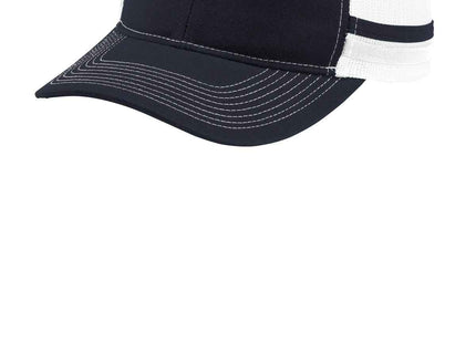 Port Authority TwoStripe Snapback Trucker Cap C113 Rich Navy Rich Navy White OSFA