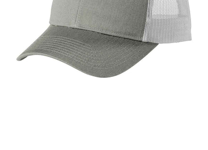 Port Authority LowProfile Snapback Trucker Cap C402LP Heather Grey White OSFA