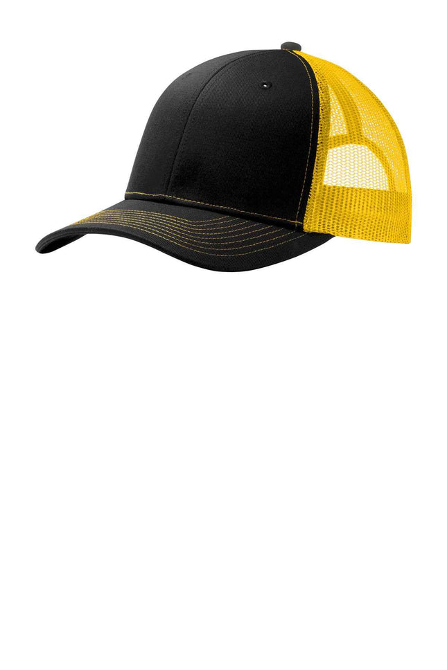 Port Authority Snapback Trucker Cap C402 Black Gold OSFA