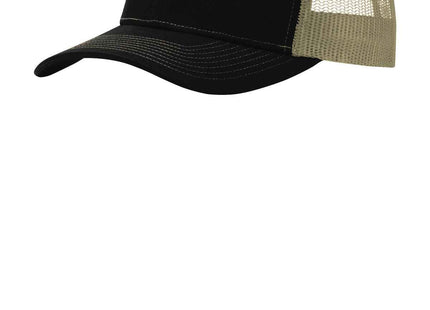 Port Authority Snapback Trucker Cap C402 Black Tan OSFA