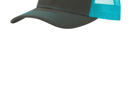 Port Authority Snapback Trucker Cap C402 Grey Steel Neon Blue OSFA