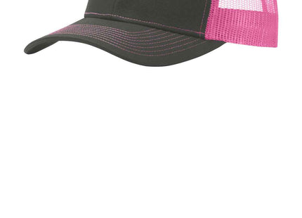 Port Authority Snapback Trucker Cap C402 Grey Steel Neon Pink OSFA