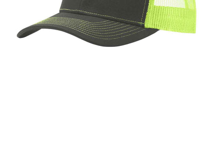 Port Authority Snapback Trucker Cap C402 Grey Steel Neon Yellow OSFA