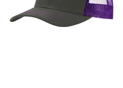 Port Authority Snapback Trucker Cap C402 Grey Steel Purple OSFA