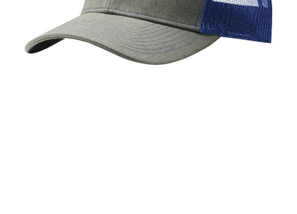 Port Authority Snapback Trucker Cap C402 Heather Grey Patriot Blue OSFA