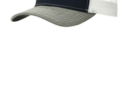 Port Authority Snapback Trucker Cap C402 Rich Navy Heather Grey White OSFA