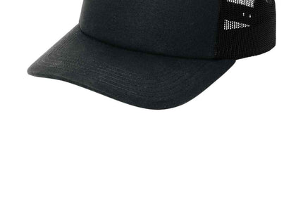 Port Authority LowProfile Snapback 5Panel Trucker Cap C405LP Black Black OSFA