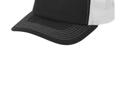 Port Authority LowProfile Snapback 5Panel Trucker Cap C405LP Black White OSFA