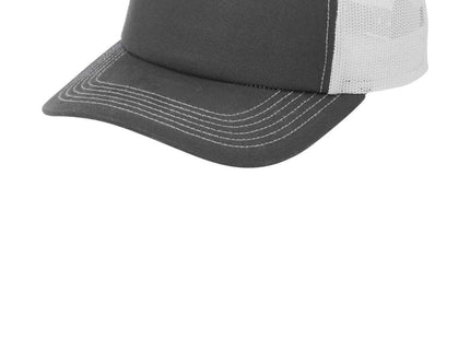 Port Authority LowProfile Snapback 5Panel Trucker Cap C405LP Grey Steel White OSFA