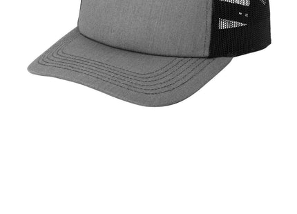 Port Authority LowProfile Snapback 5Panel Trucker Cap C405LP Heather Grey Black OSFA
