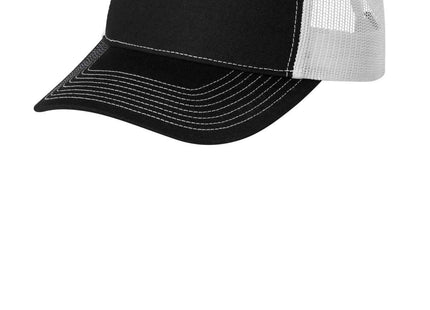 Port Authority Snapback FivePanel Trucker Cap C405 Black White OSFA