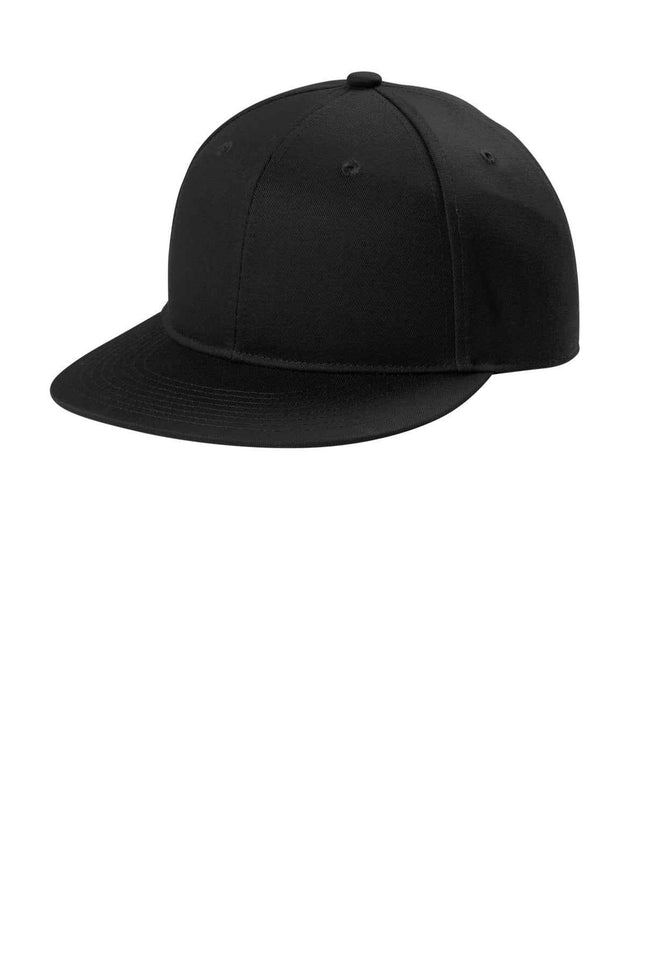 Port Authority Snapback Flat Bill Cap C406 Black OSFA