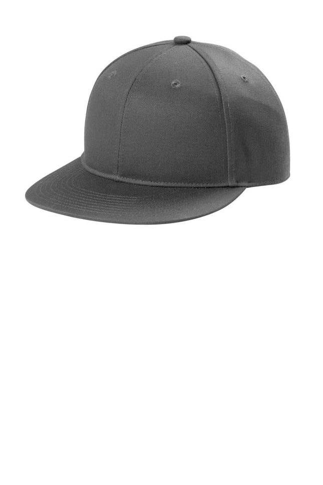 Port Authority Snapback Flat Bill Cap C406 Grey Steel OSFA