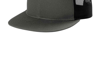 Port Authority Snapback Flat Bill Trucker Cap C407 Grey Steel Black OSFA